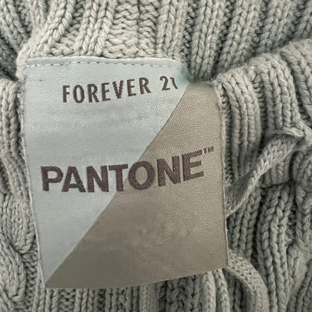Forever 21 X Pantone Knit Shorts Women's Medium Mint Green Aqua Cable Knit - Picture 5 of 8